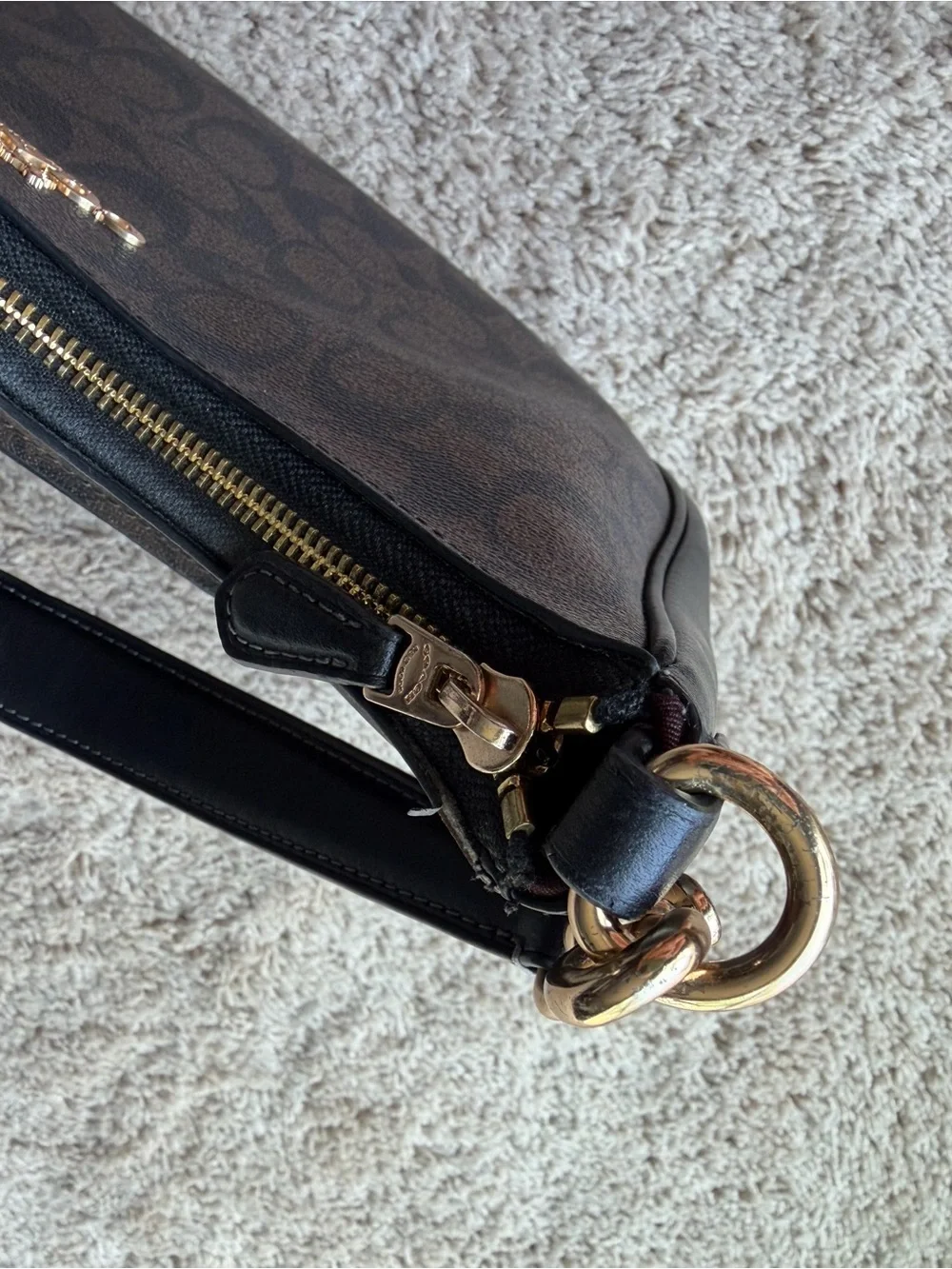 Coach Teri Hobo Bag in Signature Canvas | Gold Brown Black | Style Number CK161